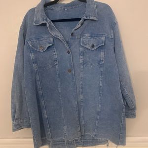 Oversized blue corduroy jacket